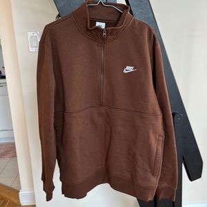 Nike half zip sweater - Brown/UNUSED